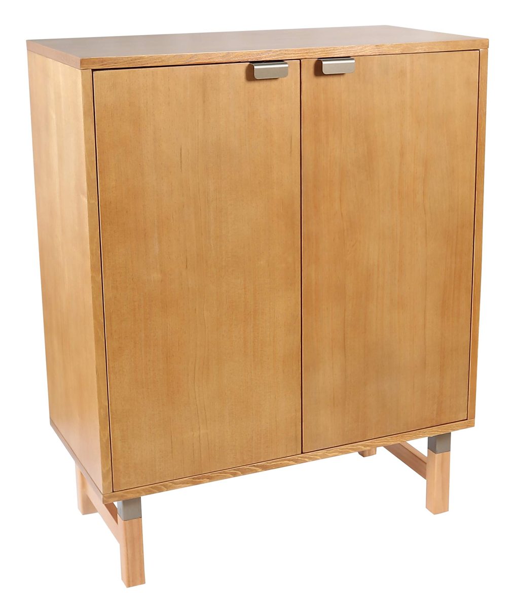 Amazon Brand – Rivet Mid-Century Modern Pine Bar Cabinet, 31.5"W, Brown