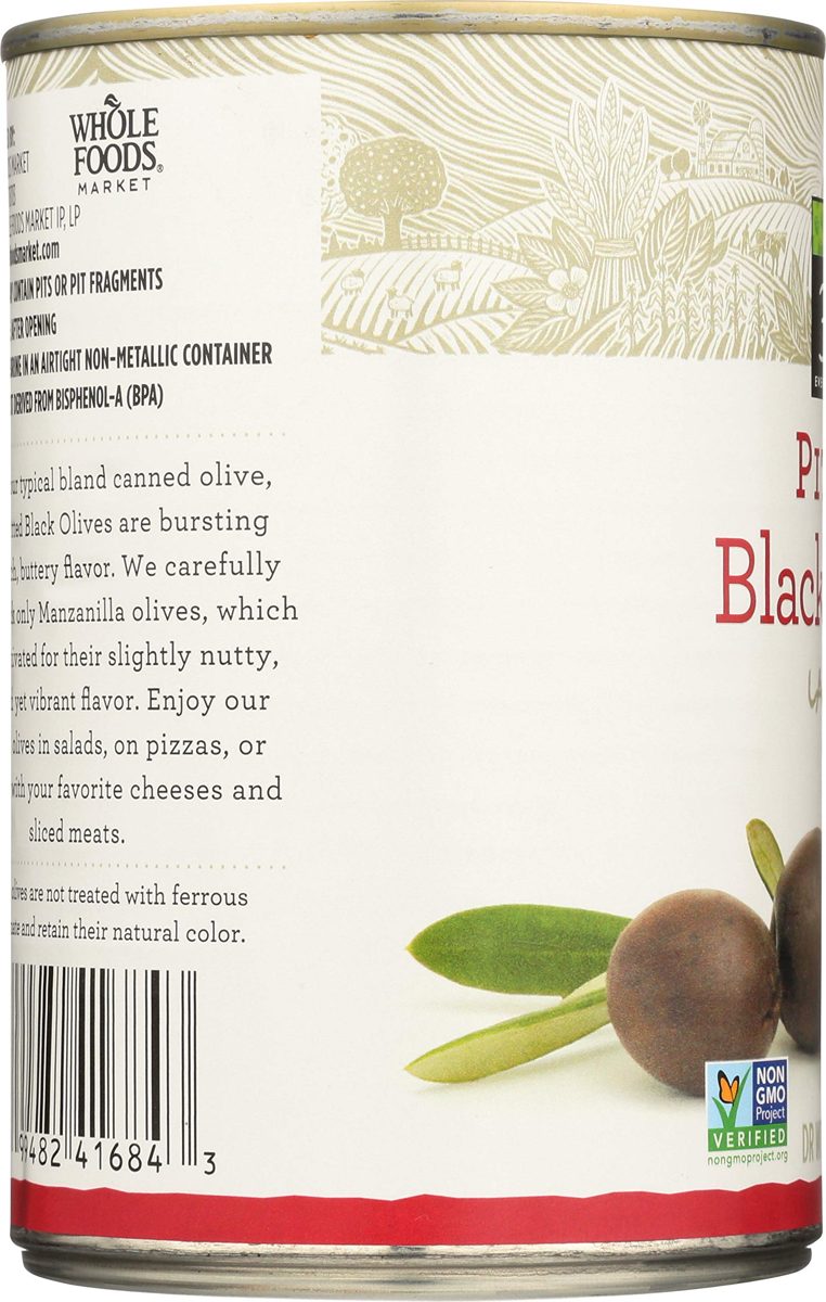 365 Everyday Value, Pitted Black Olives, Large, 6 oz