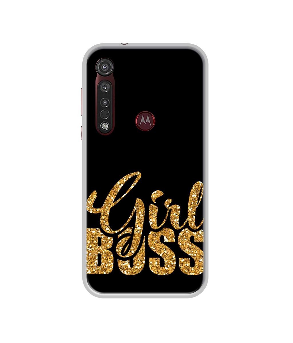 Amazon Brand - Solimo Designer Sparkle Girl Boss UV Printed Soft Back Case Mobile Cover for Motorola Moto G8 Plus