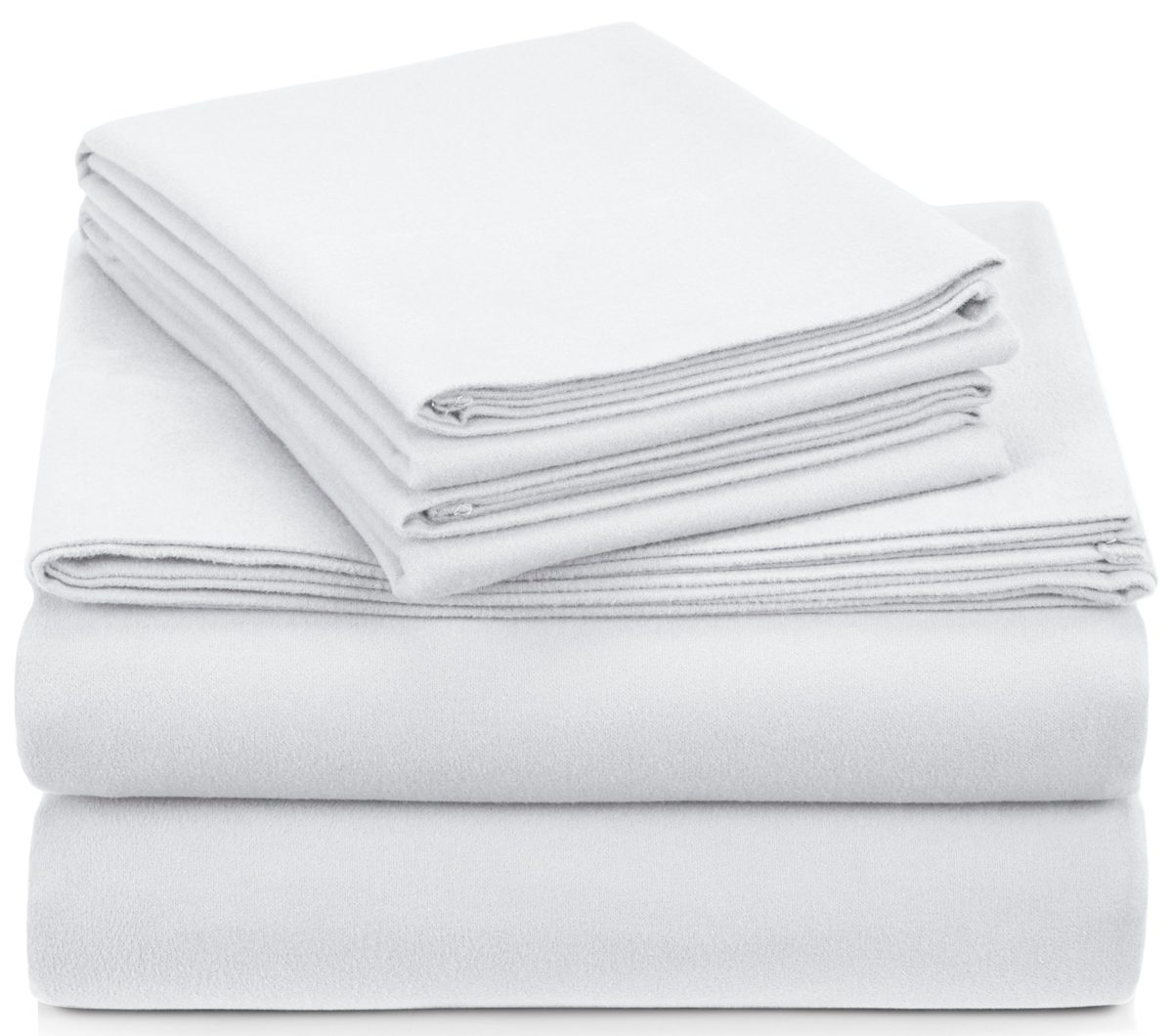 Pinzon Signature Cotton Heavyweight Velvet Flannel Sheet Set - King, White
