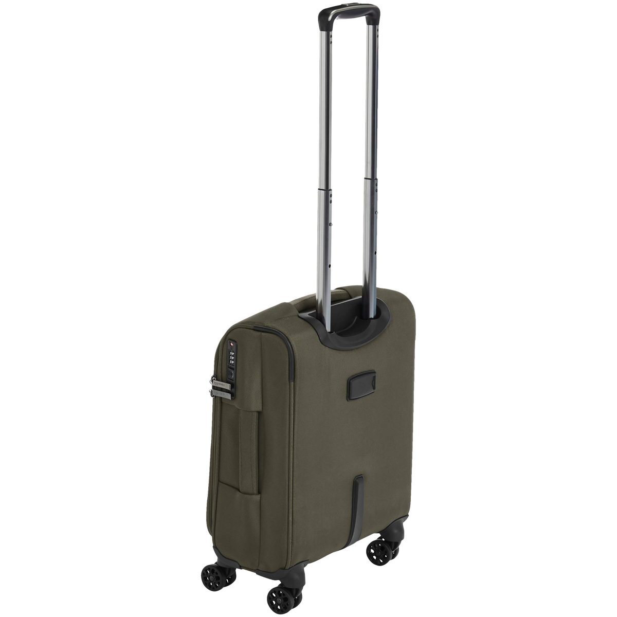 AmazonBasics Premium Expandable Softside Spinner Luggage With TSA Lock - 18-Inch International Carry-On, Olive