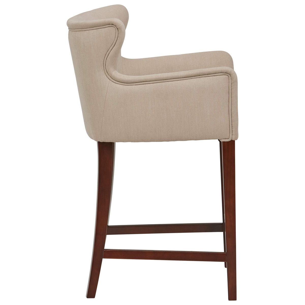 Amazon Brand – Stone & Beam Wickstrom Upholstered Counter-Height Bar Stool with Arms, 37"H, Fawn