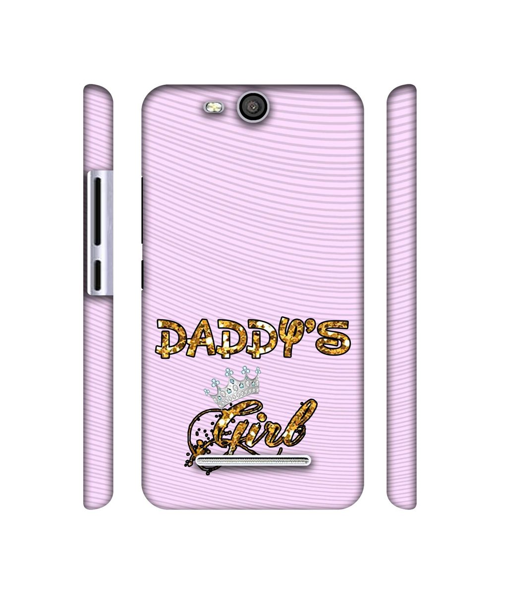 Amazon Brand - Solimo Designer Daddy's Girl in Glitter Pattern 3D Printed Hard Back Case Mobile Cover for Micromax Canvas Juice 3 Q392