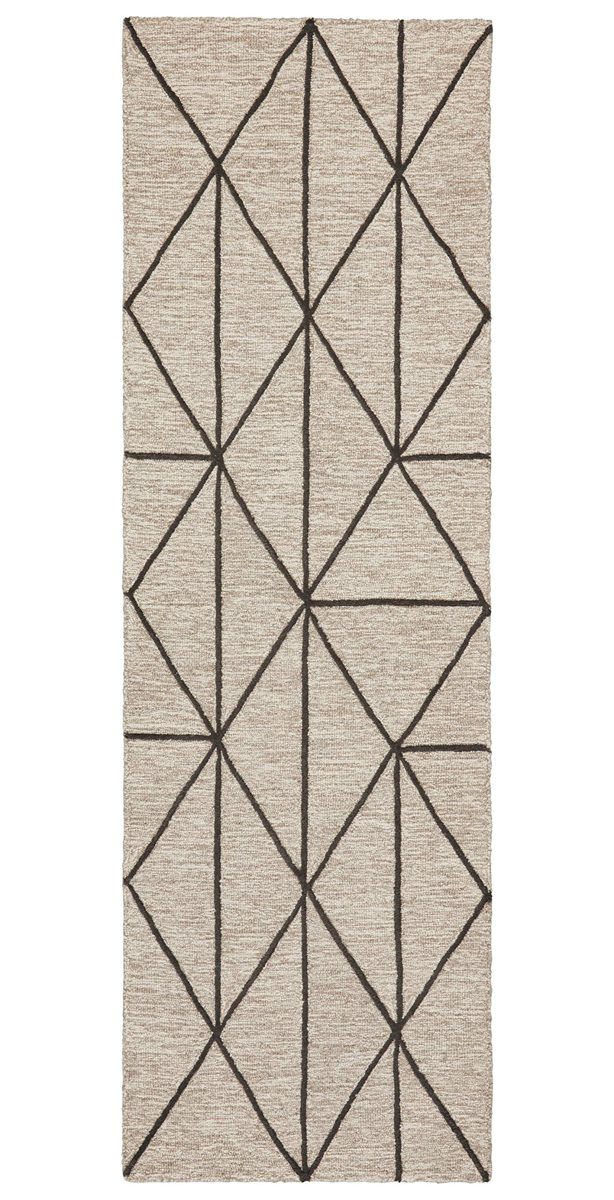 Rivet Wool Rug, 2'6" x 8', Gray, Charcoal