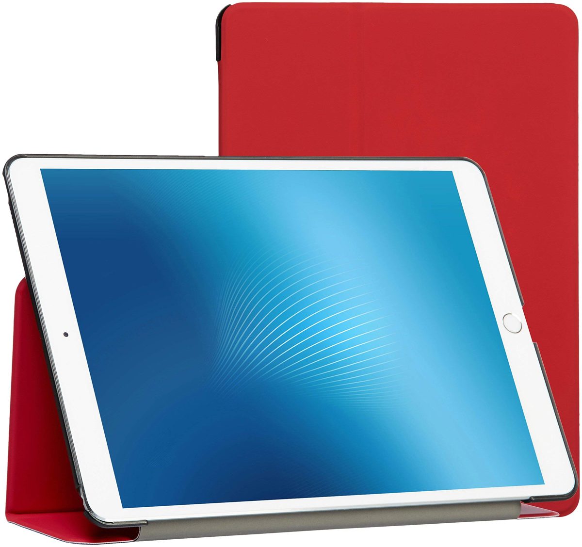 (Renewed) AmazonBasics New iPad Pro 2017 Smart Case Auto Wake/Sleep Cover, Red, 10.5"