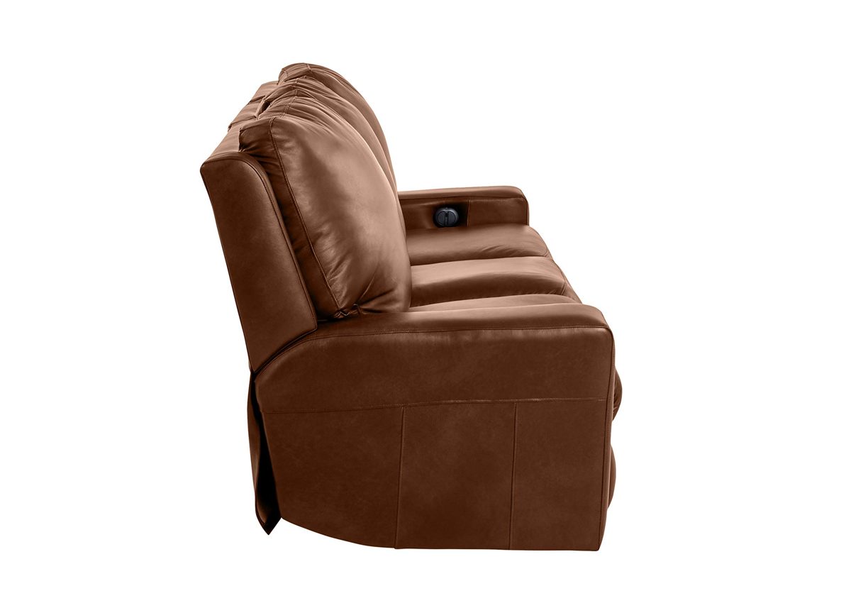 Stone & Beam Alcoff Leather Power Recliner Sofa, 87" W, Chestnut