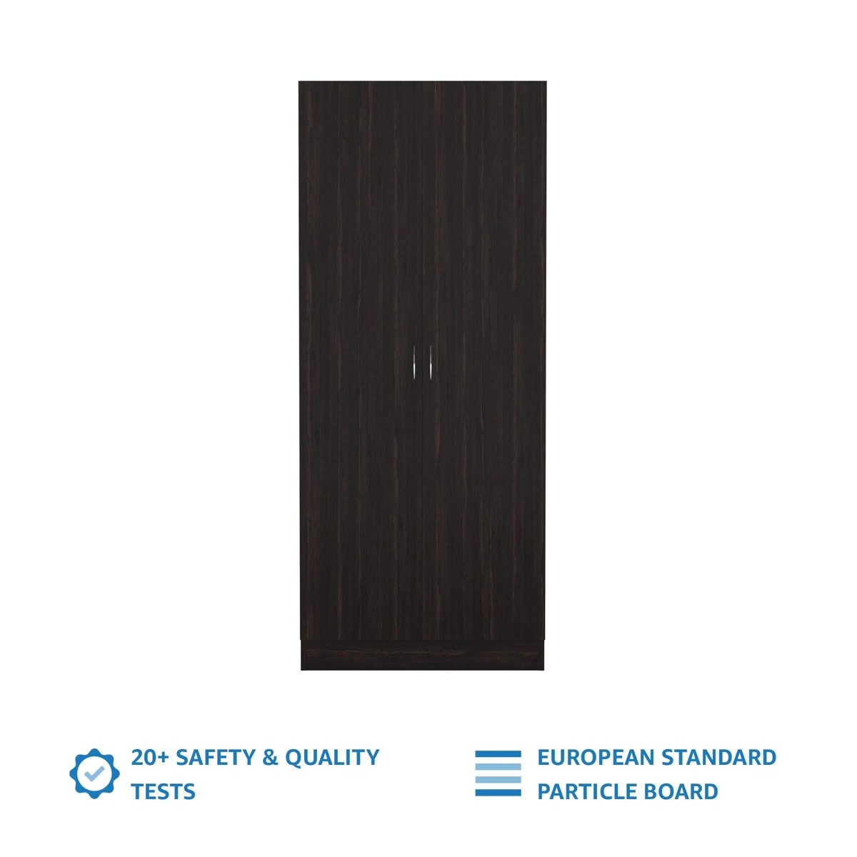 Amazon Brand - Solimo Pyxis Engineered Wood 2-Door Wardrobe (Wenge Finish)