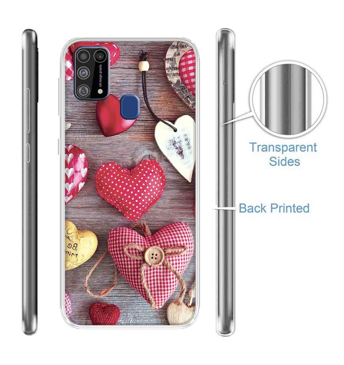 Amazon Brand - Solimo Designer Multicolor Heart Design Printed Soft Back Case Mobile Cover for Samsung Galaxy M31
