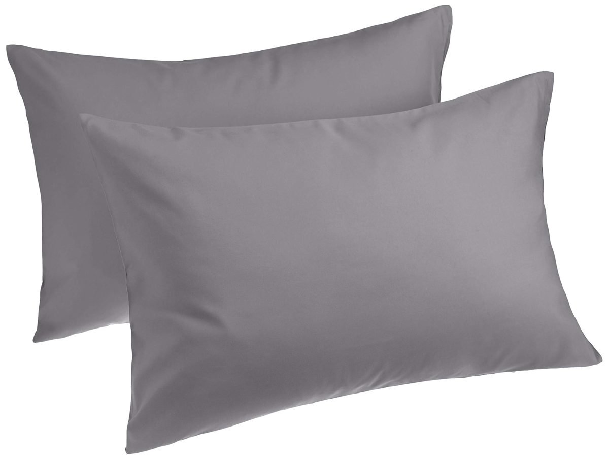 AmazonBasics Premium Microfiber Pillowcases, 2-Pack - 40 x 80 cm, Dark Grey
