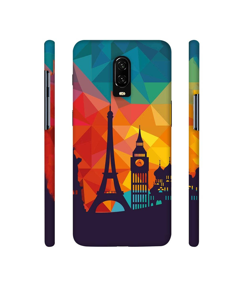 Amazon Brand - Solimo Designer Colored Paris 3D Printed Hard Back Case Mobile Cover for OnePlus 6T