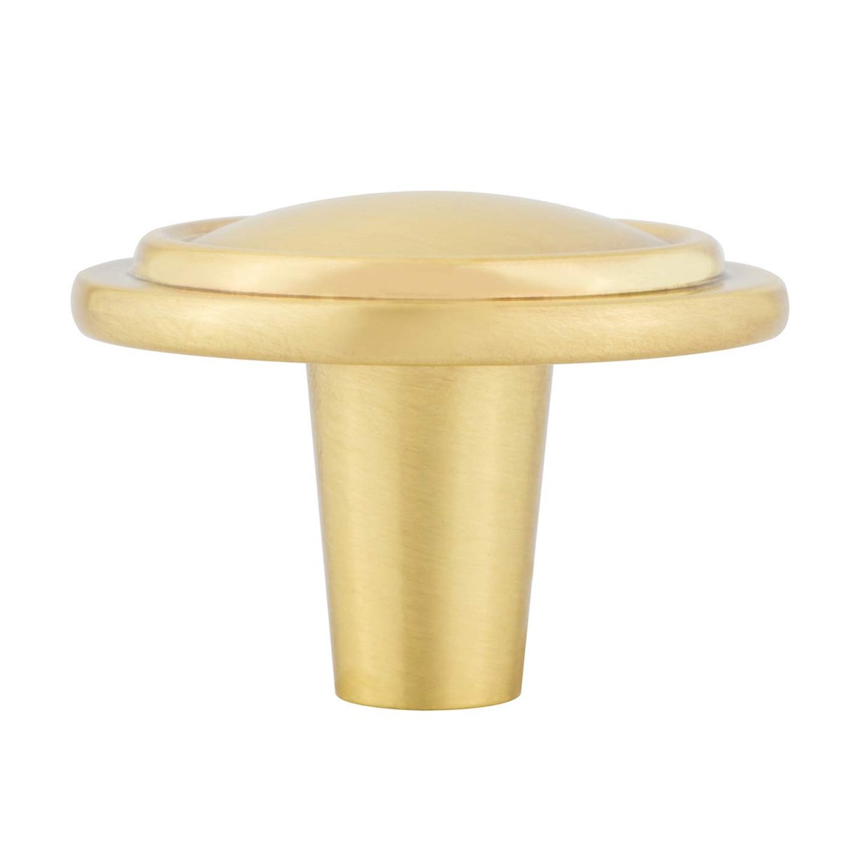 AmazonBasics Straight Top Ring Cabinet Knob, 1.25 Inch Diameter, Brushed Brass, 25-Pack
