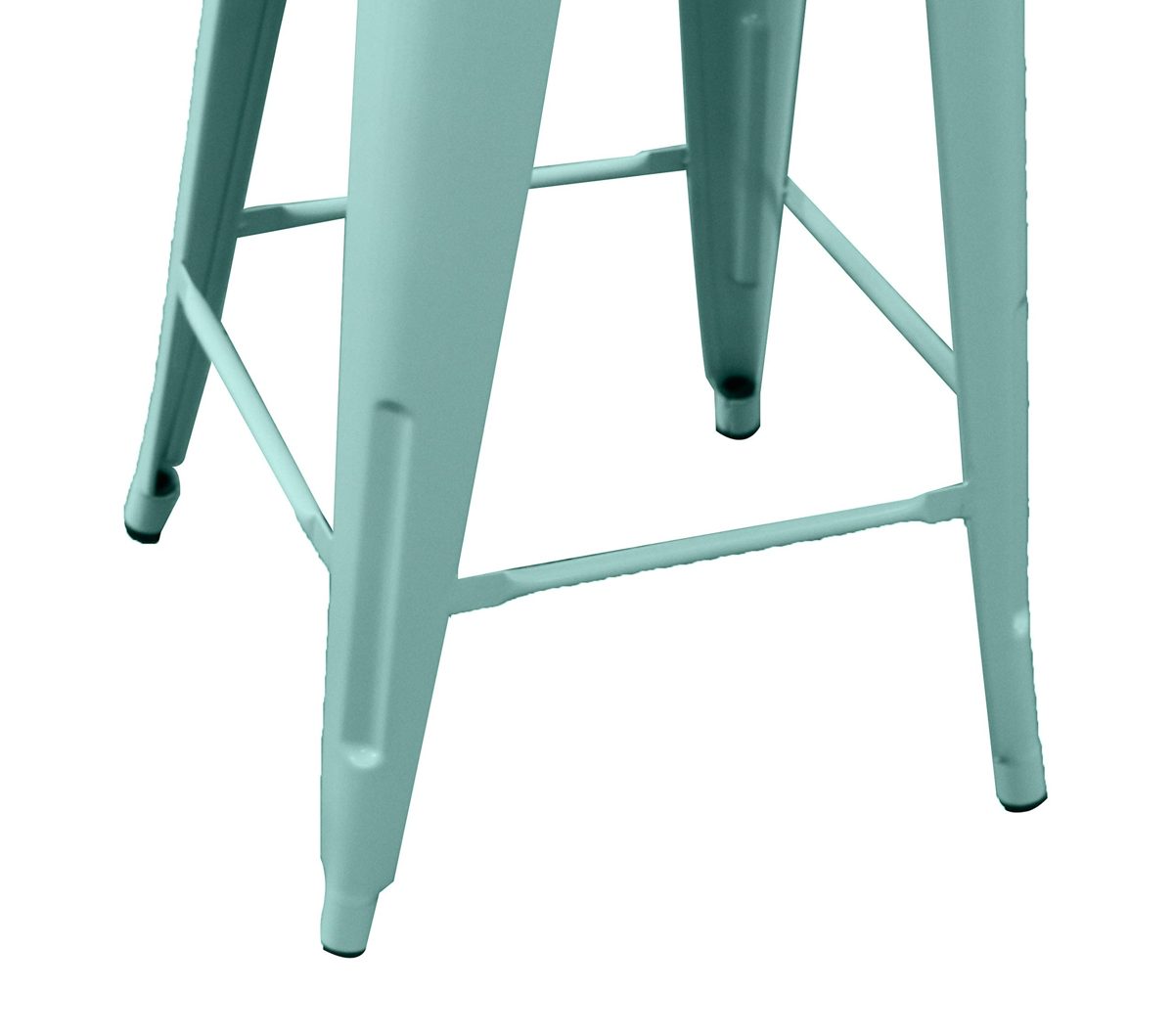 Amazon Brand – Ravenna Home Decorah Stackable Metal Kitchen Counter Bar Stools, 24"H, Light Blue, Set of 4