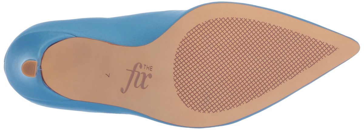 Amazon Brand - The Fix Women's Becca Pointed Toe Sock Boot, Cielo Blue Stretch Satin, 8 B US