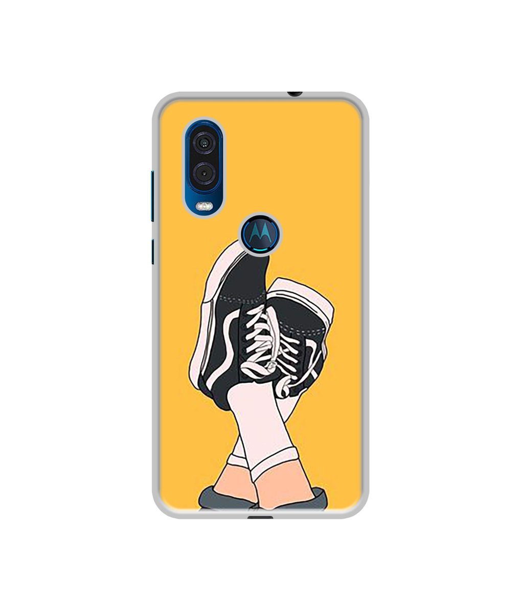 Amazon Brand - Solimo Designer Boy Shoes Pattern UV Printed Soft Back Case Mobile Cover for Motorola One Vision