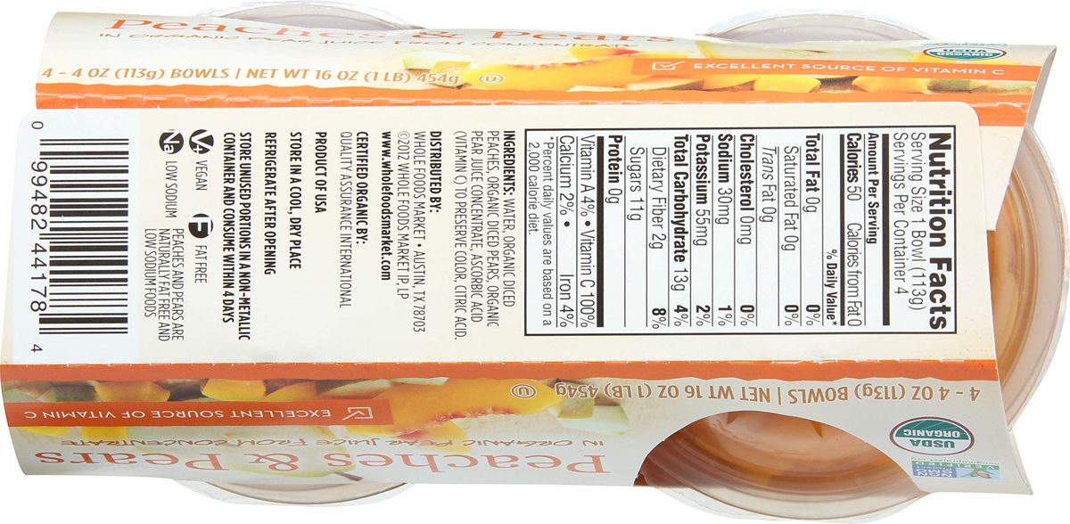 365 EVERYDAY VALUE Organic Peaches And Pears, 16 OZ