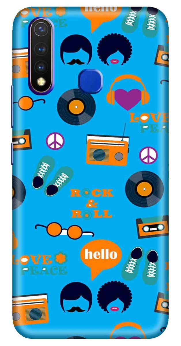 Amazon Brand - Solimo Designer Blue Pattern Design 3D Printed Hard Back Case Mobile Cover for Vivo Y19 / Vivo U20