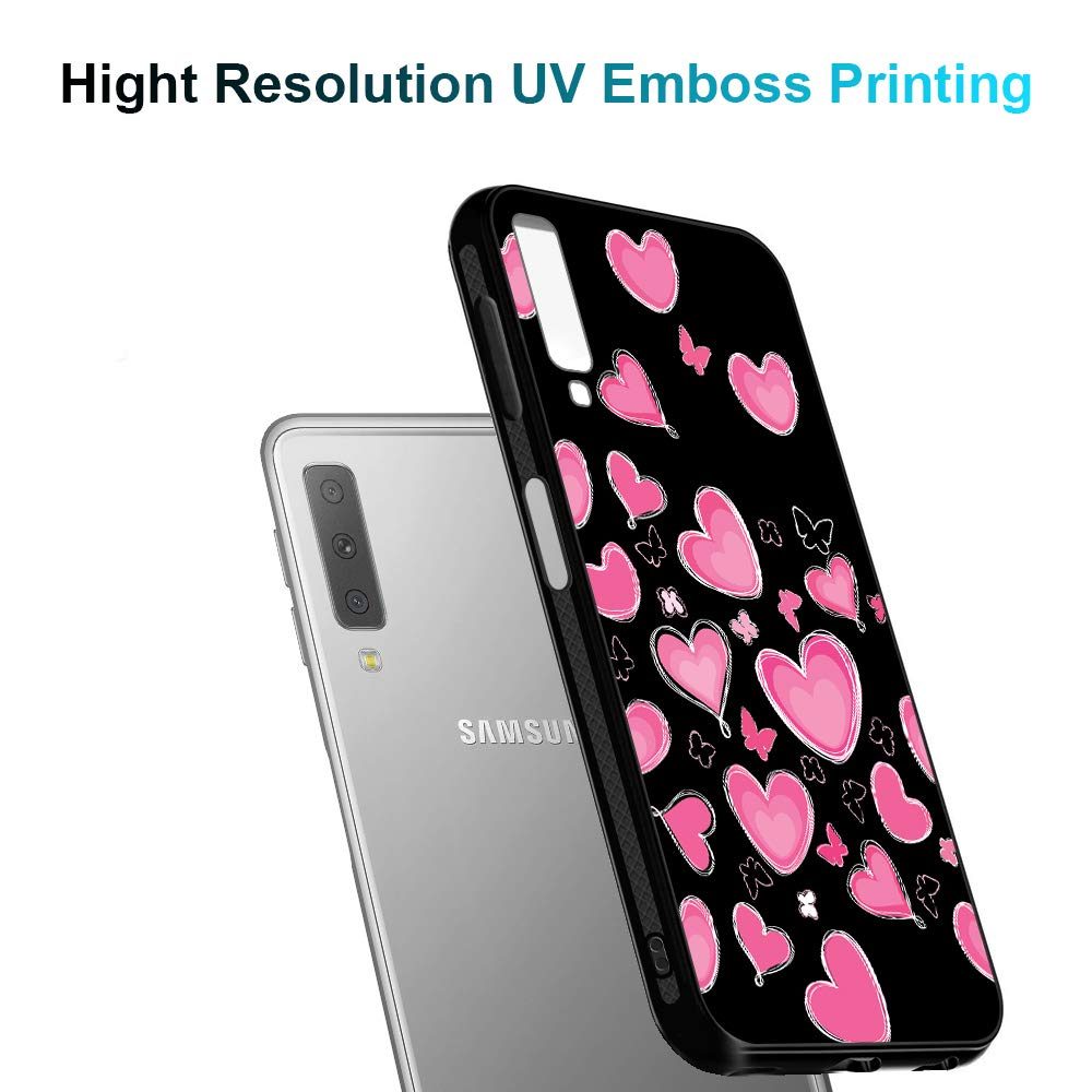 Amazon Brand - Solimo Designer Hearts Printed Hard Back Case Mobile Cover for Samsung Galaxy A7 (2018) (D246)