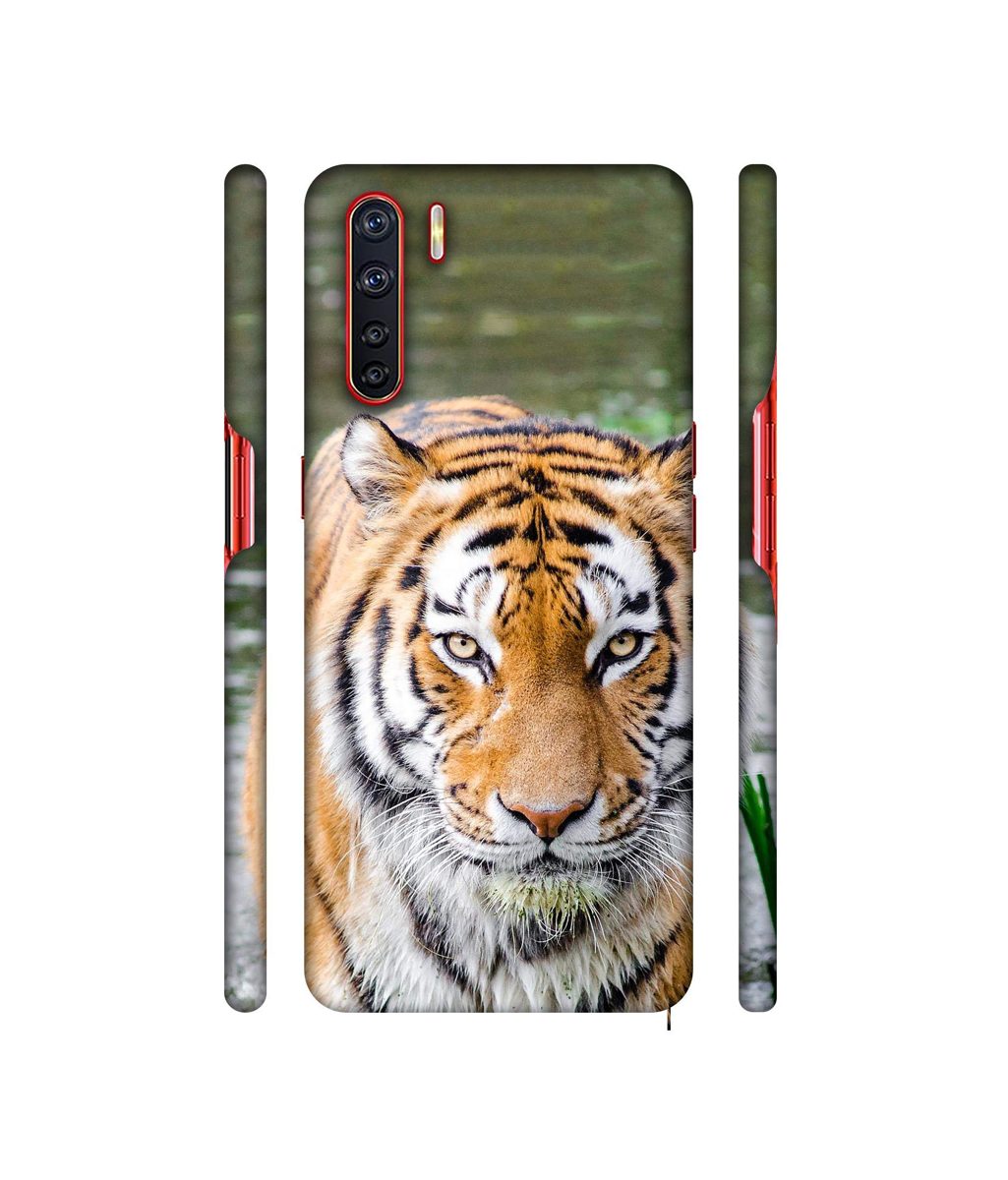 Amazon Brand - Solimo Designer Tiger in Water 3D Printed Hard Back Case Mobile Cover for Oppo A91