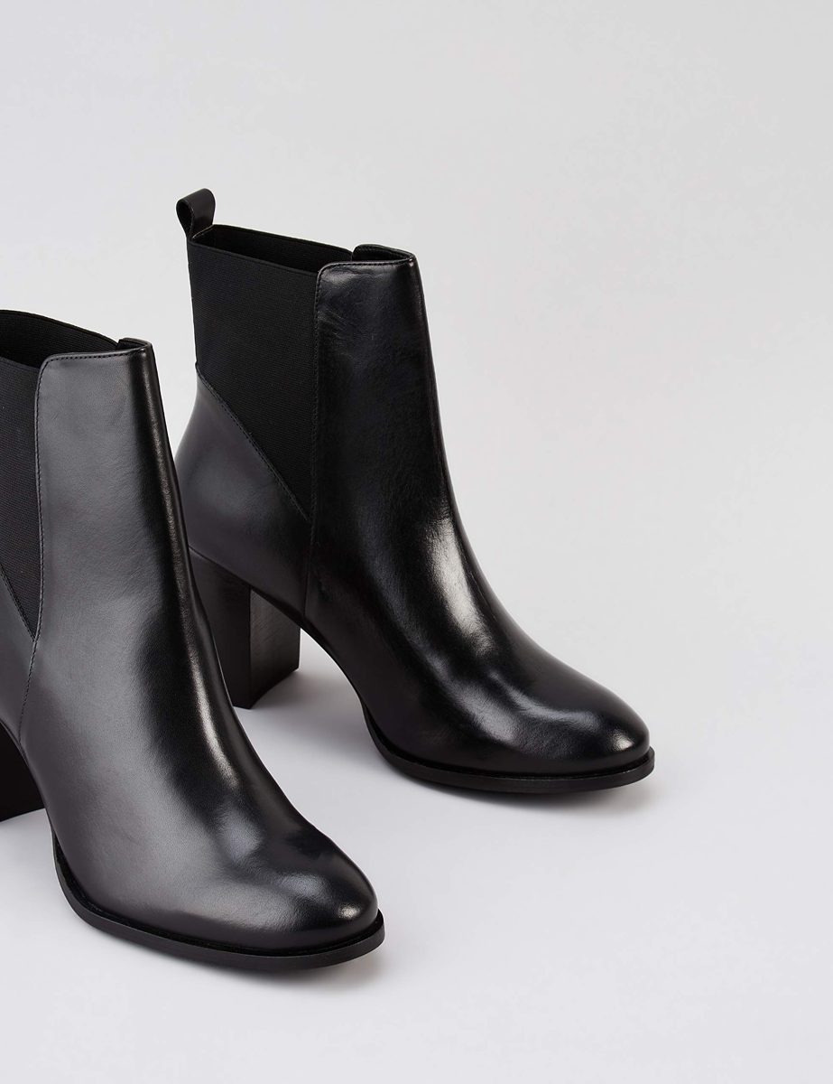 find. High Heeled Leather Chelsea Boots, Black), 3 UK