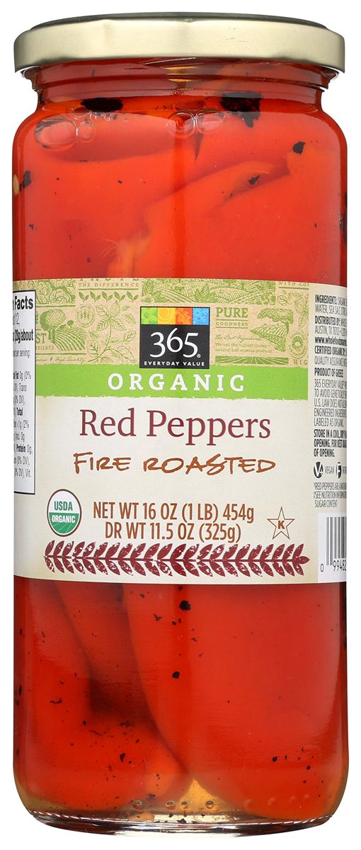 365 Everyday Value, Organic Red Peppers, Fire Roasted, 11.5 oz