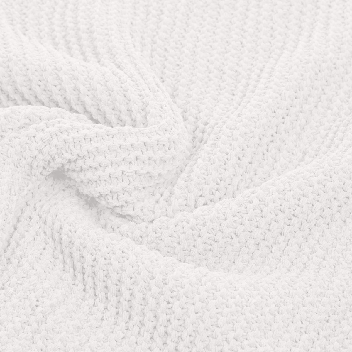 AmazonBasics Knitted Chenille Throw Blanket - 50 x 60 Inches, White