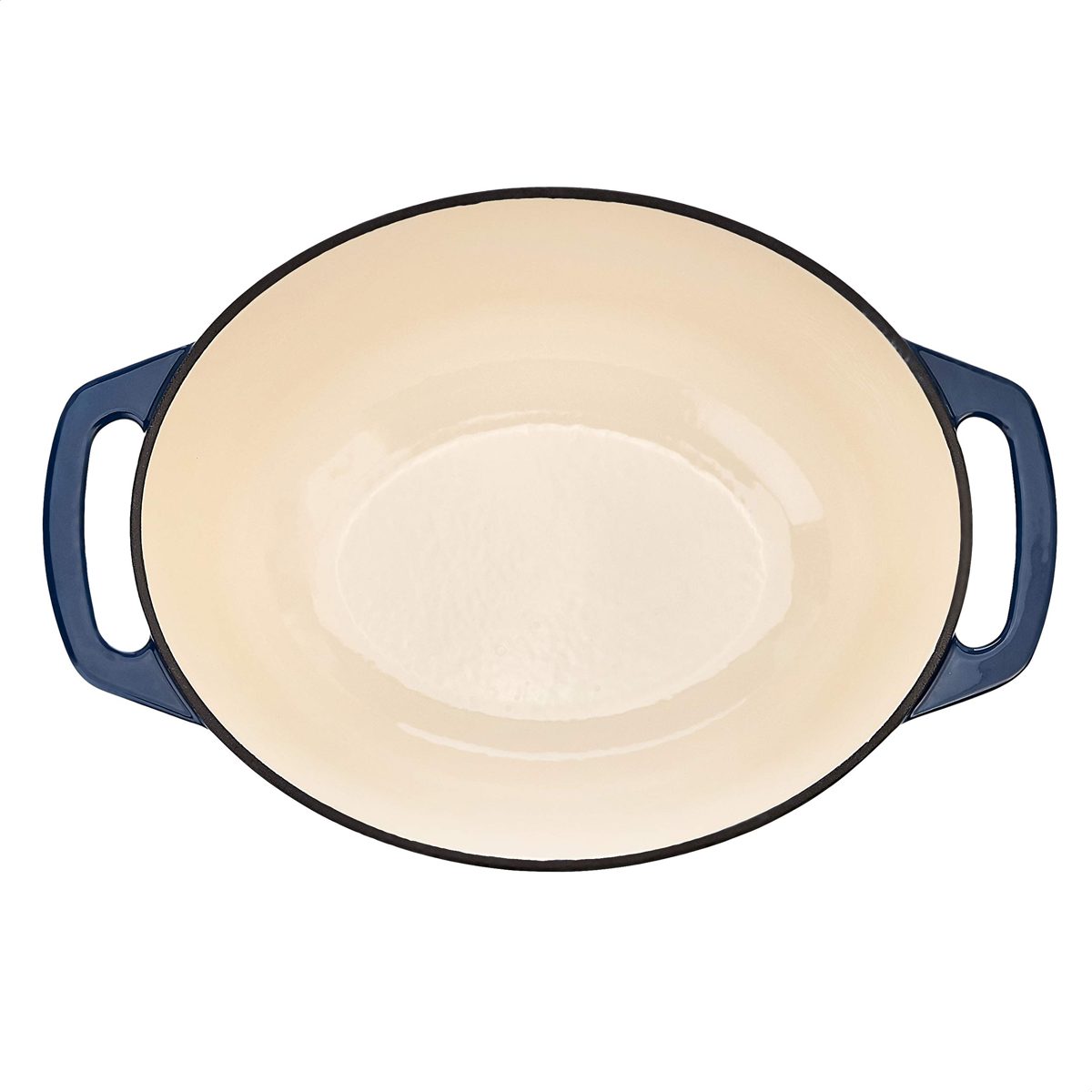 AmazonBasics Oval Enameled Cast Iron Dutch Oven - 7-Quart, Navy