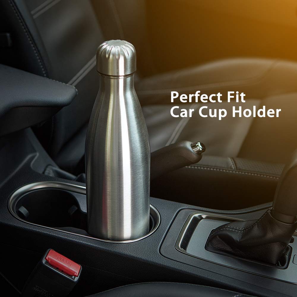 UMI. by Amazon Water Bottle in Stainless Steel / 750 ml or 500 ml / Vacuum Insulated Thermos Bottle / BPA-Free / Leak-Proof / Water Bottle for Sports, Outdoors, Office or School, Stainless steel, 750ml