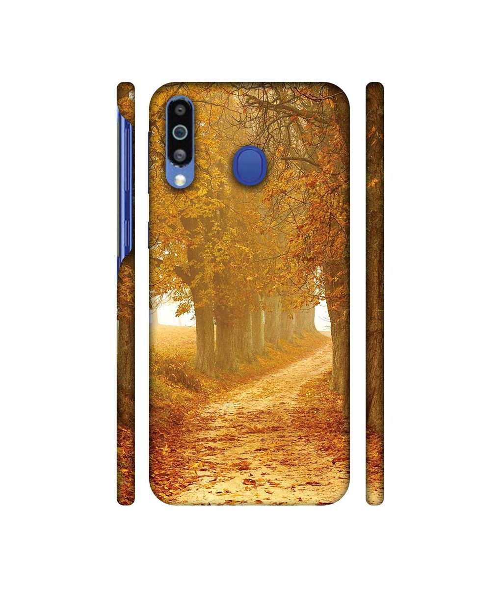 Amazon Brand - Solimo Designer Autumn Scene 3D Printed Hard Back Case Mobile Cover for Samsung Galaxy M21
