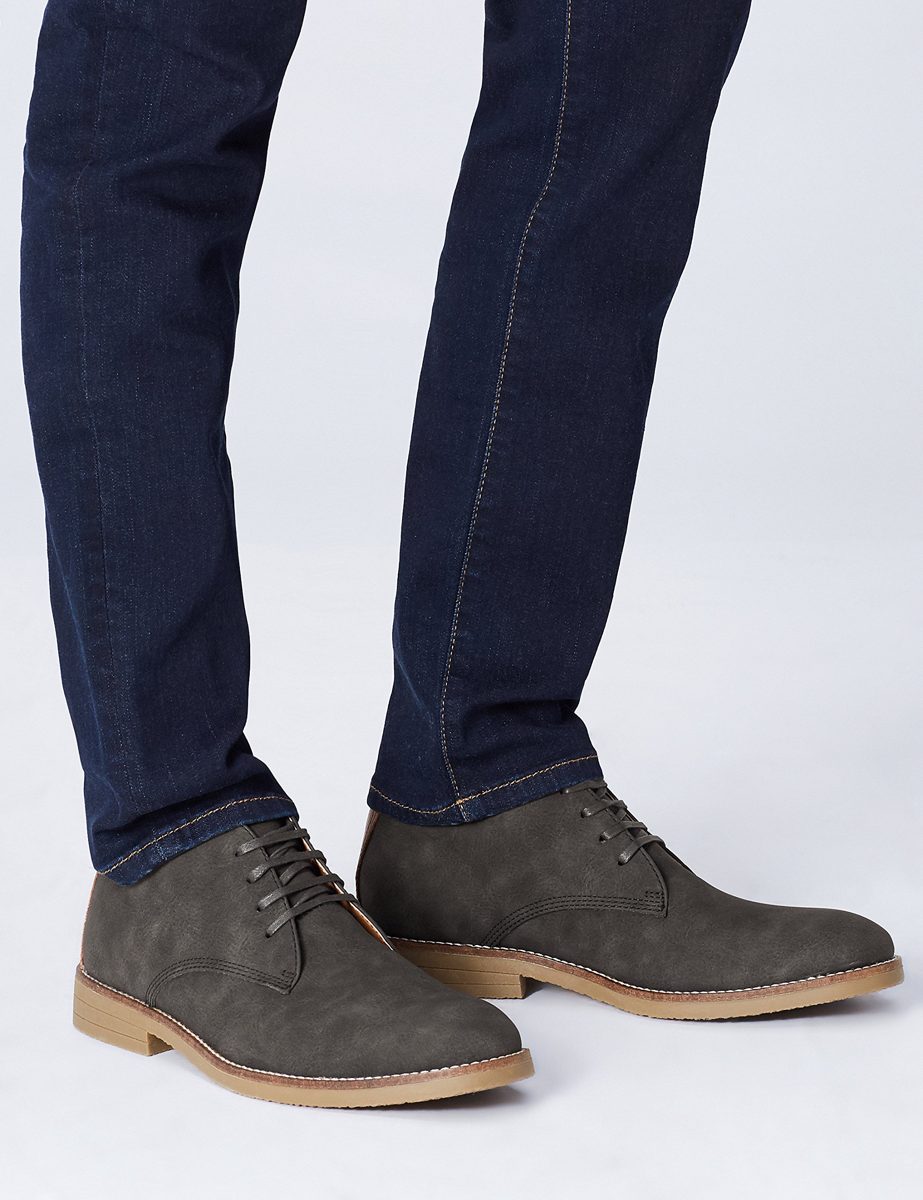 Amazon Brand - find. Men's Chukka Boots, Grey (Charcoal), US 9