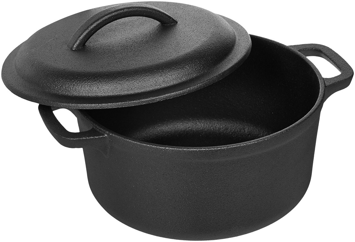 AmazonBasics Pre-Seasoned Cast Iron Dutch Oven Pot with Lid and Dual Handles