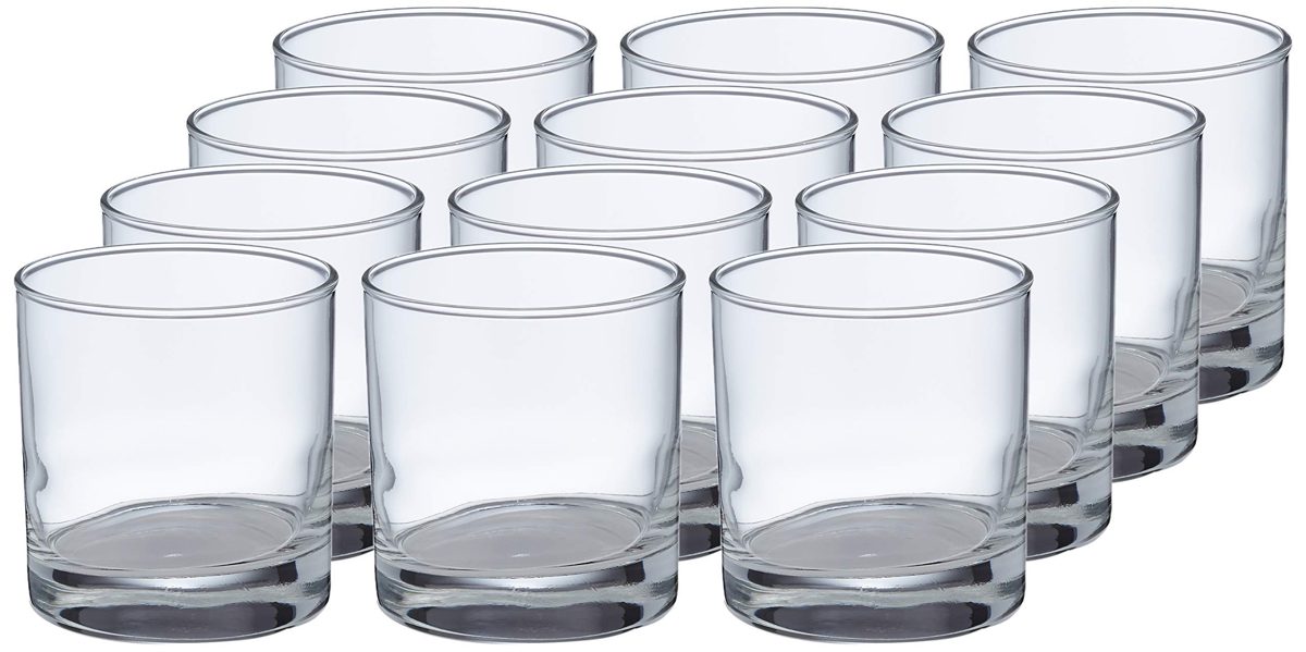 AmazonCommercial Old Fashion Rocks Whisky Glasses, 10 oz, Set of 12