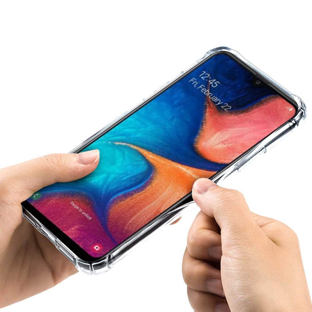 (Renewed) Amazon Brand - Solimo Protective Mobile Cover (Soft & Flexible Back Case) for Samsung Galaxy A20 (Transparent)