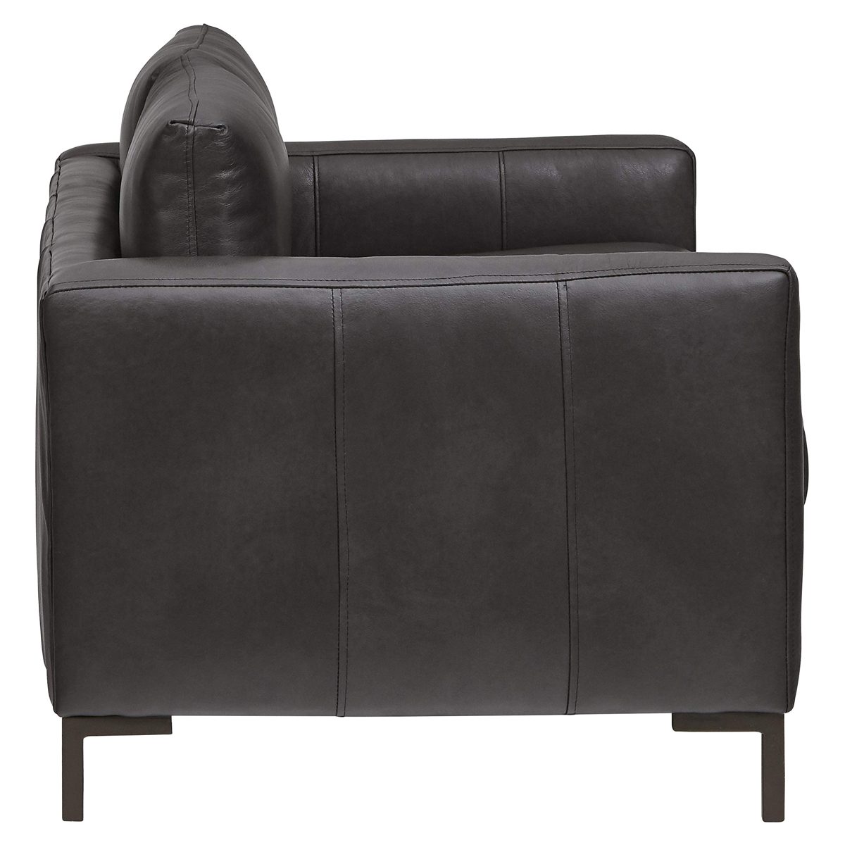 Amazon Brand – Rivet Edgewest Modern Loveseat, Leather, 65"W, Charcoal