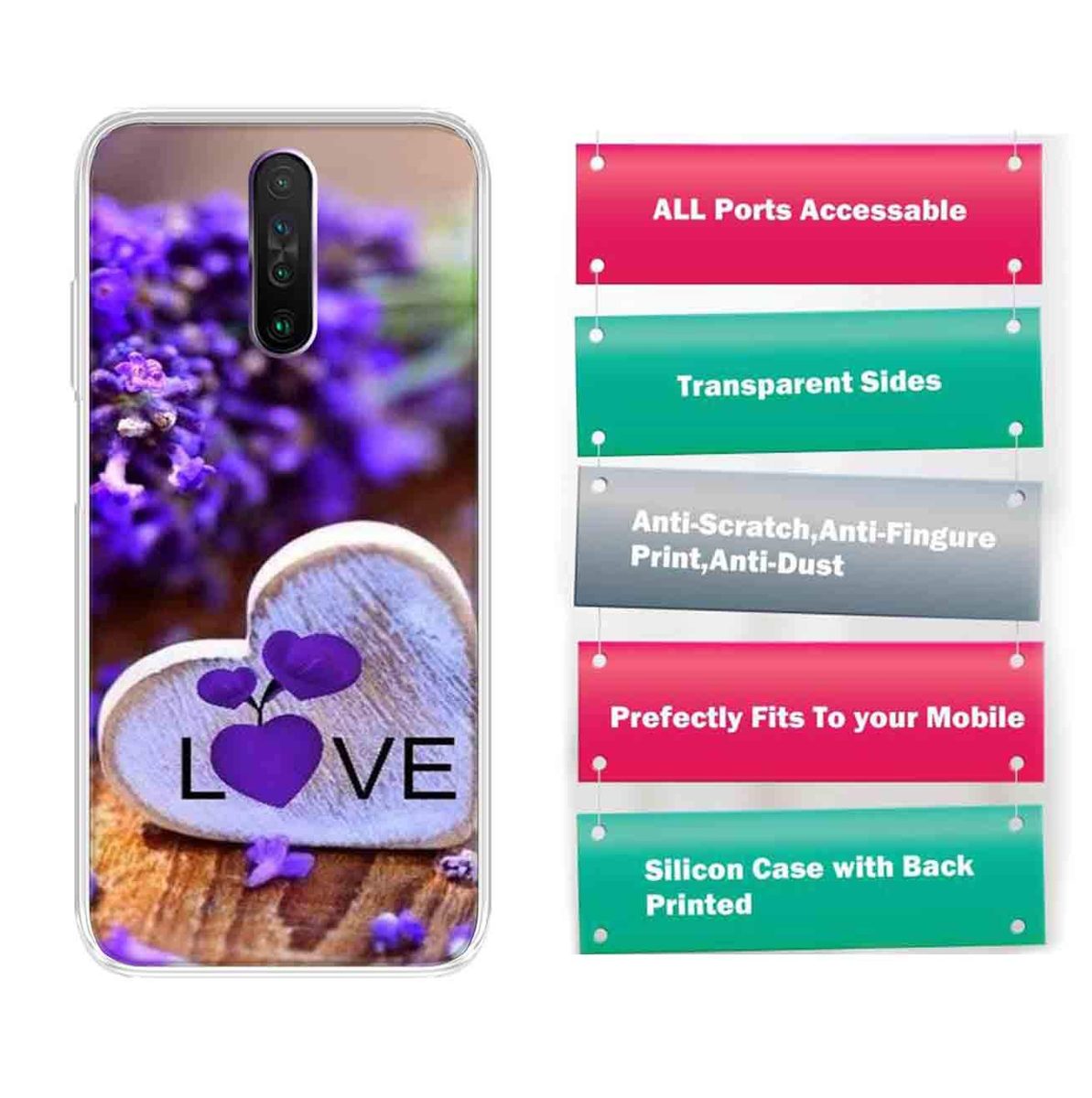 Amazon Brand - Solimo Designer Multicolor Floral Bluebell Love Printed Soft Back Case Mobile Cover for Poco X2 / Xiaomi Redmi K30