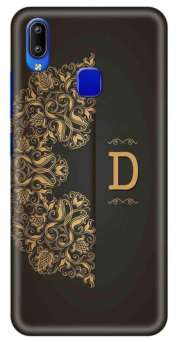 Amazon Brand - Solimo Designer Black Pattern Alphabet-D 3D Printed Hard Back Case Mobile Cover for Vivo Y93