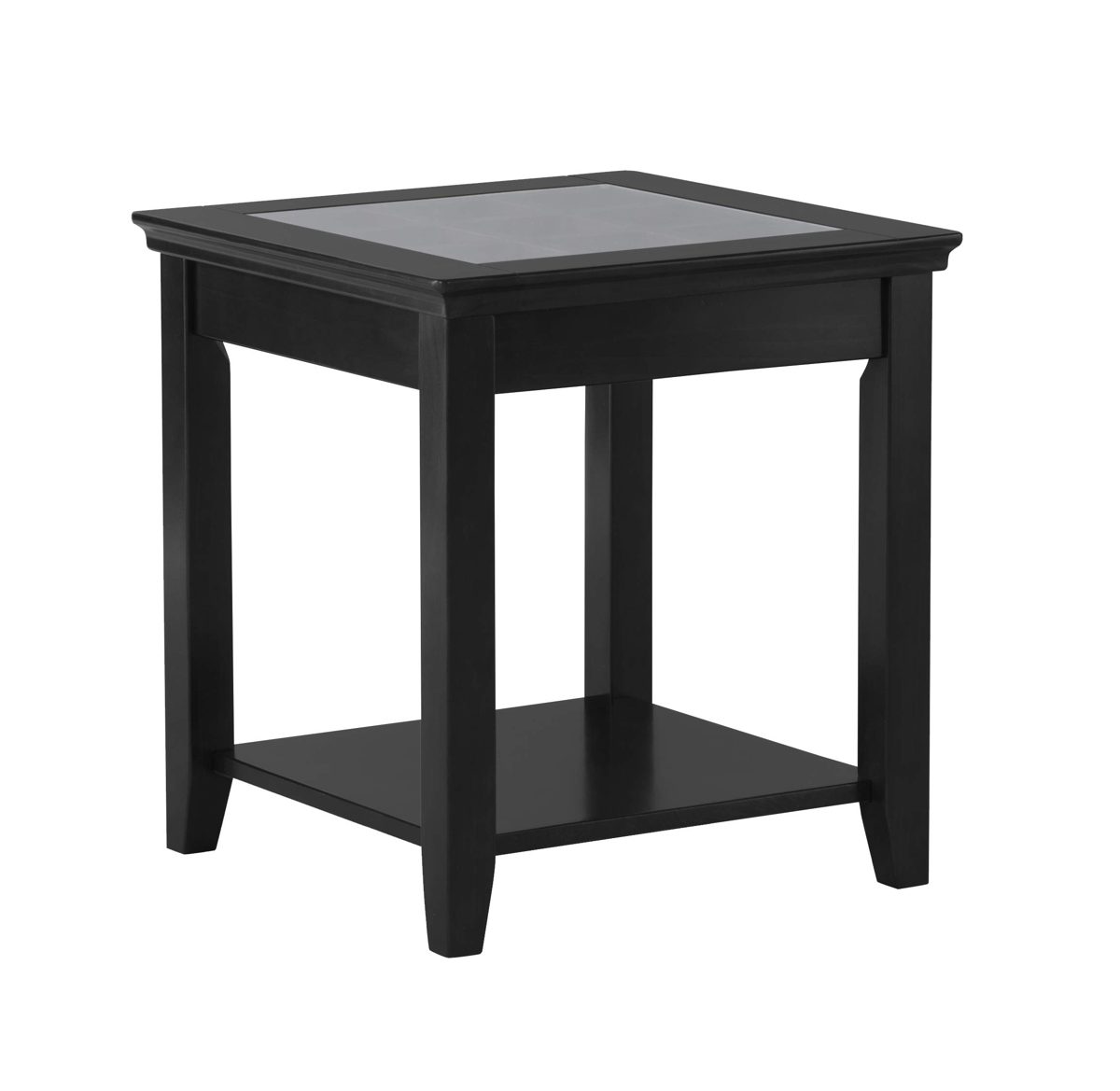 Amazon Brand – Ravenna Home Traditional End Table, 20"W, Black-Wood