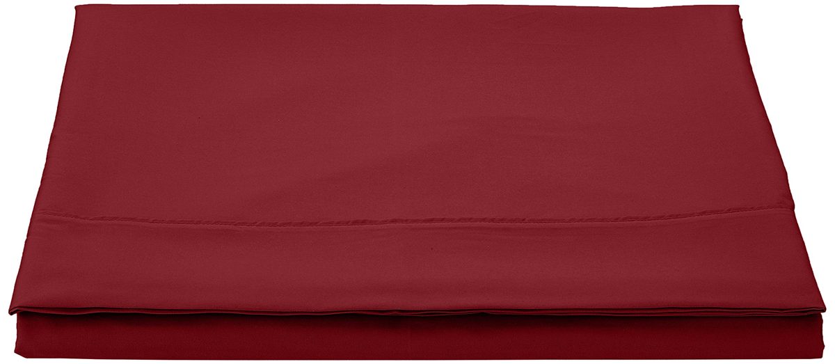 AmazonBasics Microfiber Flat Sheet, Double - Burgundy
