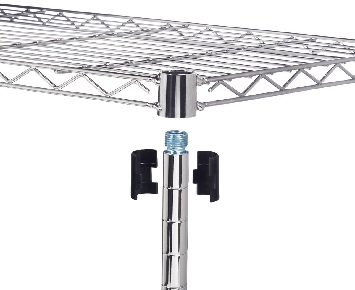 AmazonBasics 5-Shelf Shelving Unit on Wheels - Chrome