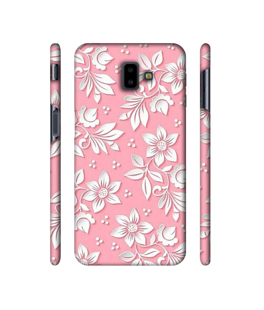 Amazon Brand - Solimo Designer White Flower Pattern 3D Printed Hard Back Case Mobile Cover for Samsung Galaxy J6 Plus