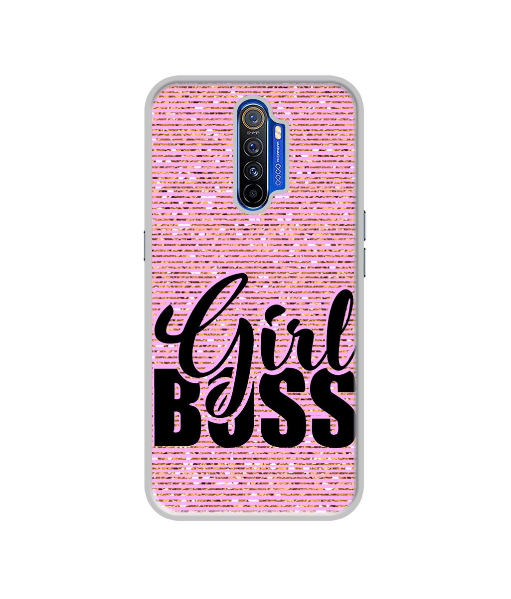 Amazon Brand - Solimo Designer Girl Boss On Pink Sparkle UV Printed Soft Back Case Mobile Cover for Oppo Reno Ace/Realme X2 Pro