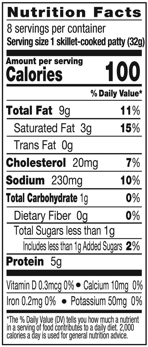 Fresh Brand – Original Breakfast Sausage Patties, 12 oz FROZEN