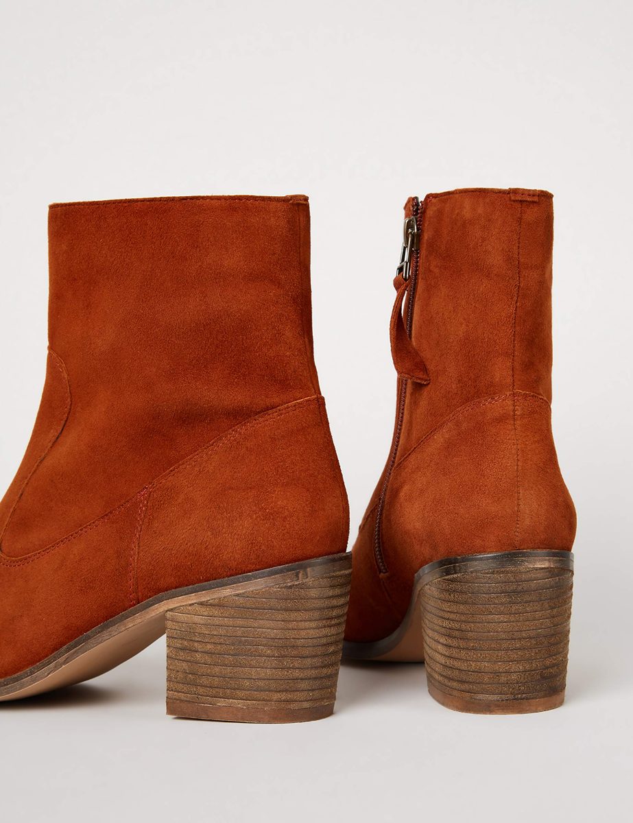 Amazon Brand - find. Casual Suede Ankle Boots, Orange Spice), US 10.5