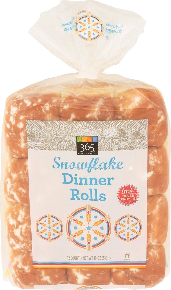 365 EVERYDAY VALUE Snowflake Dinner Rolls 12PK, 18 OZ