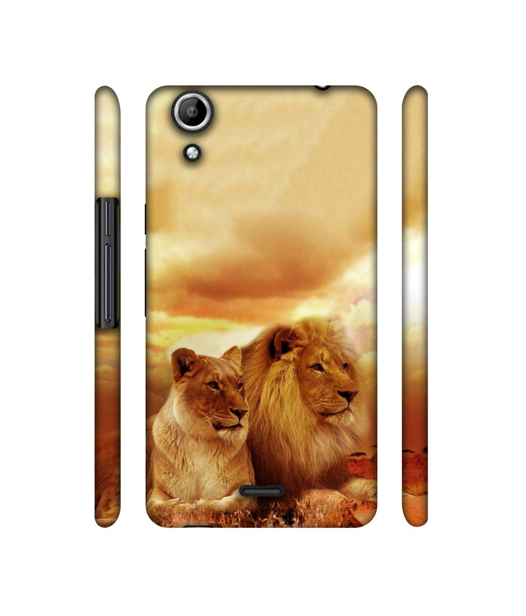 Amazon Brand - Solimo Designer Lion with Lioness 3D Printed Hard Back Case Mobile Cover for Micromax Canvas Selfie 2 Q340