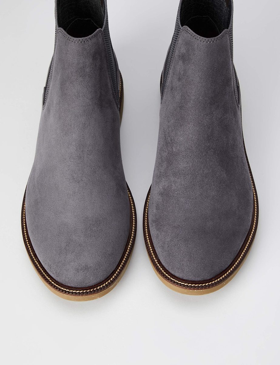 find. Mens^Men's Chelsea Boots, Charcoal Suede Look, US 7