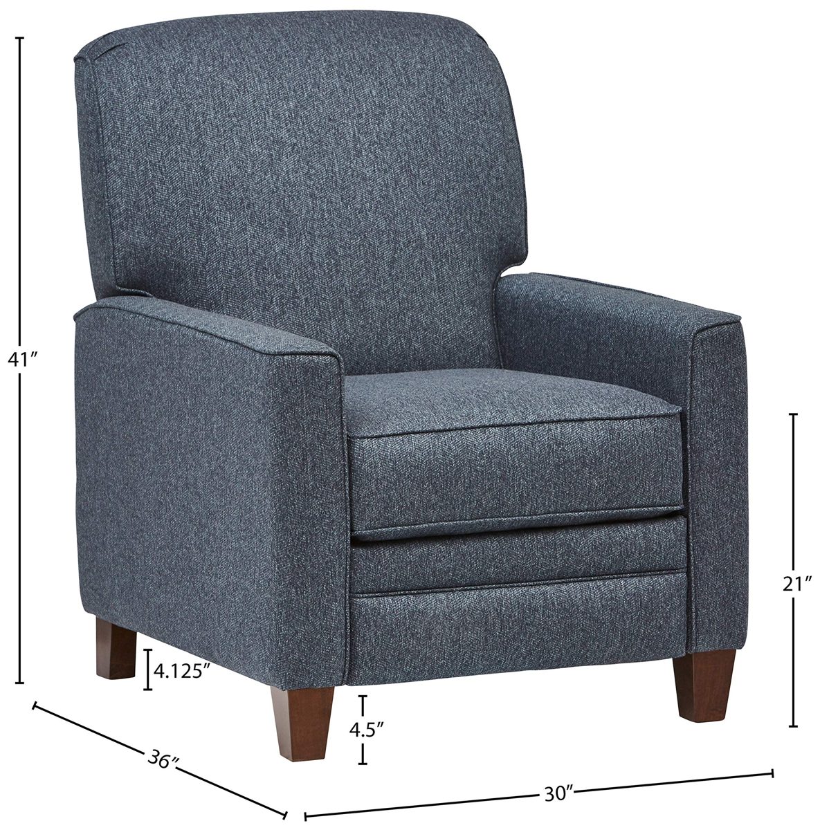 Amazon Brand – Stone & Beam Edmunds Traditional Recliner, 30"W, Blue