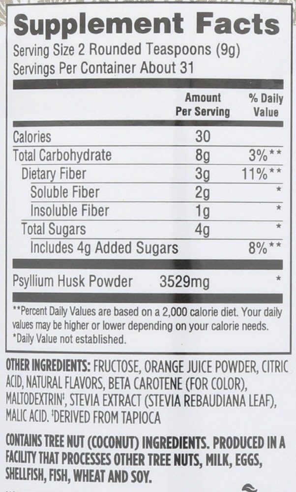365 Everyday Value, Psyllium Husk Powder, Orange Flavor, 10 oz