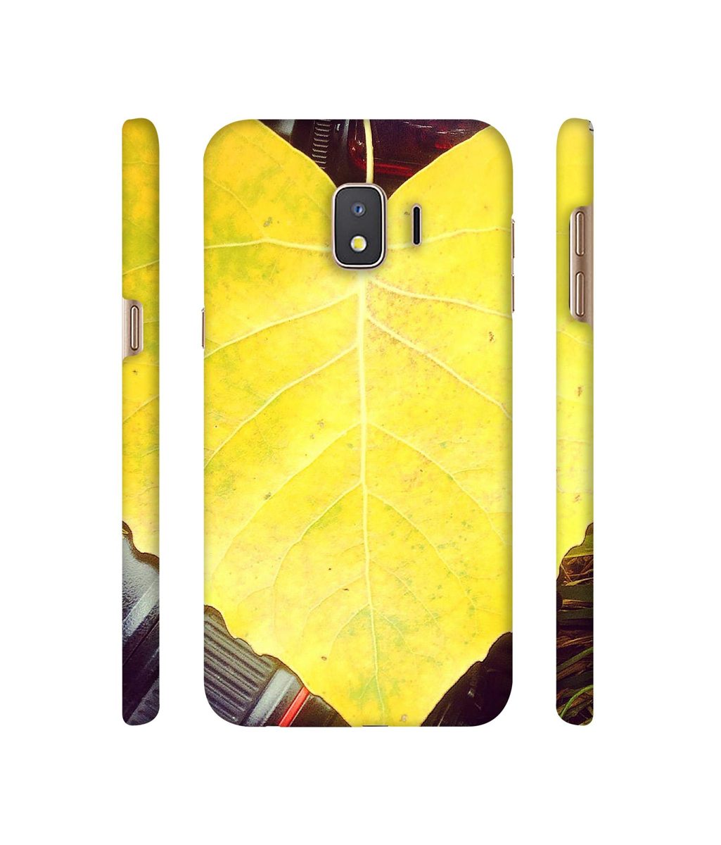 Amazon Brand - Solimo Designer Yellow Leaf 3D Printed Hard Back Case Mobile Cover for Samsung Galaxy J2 Core