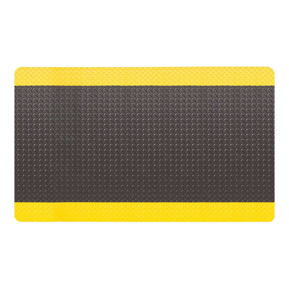 AmazonBasics Anti-Fatigue Mat Diamond Deckplate Composite Mat 11/16" Thick 3x10 Black/Yellow