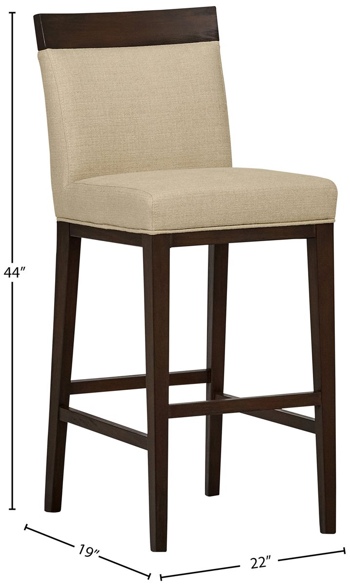 Amazon Brand – Stone & Beam Burke Modern Wood Kitchen Counter Bar Stool, 44"H, Hemp Beige